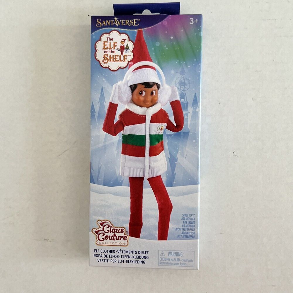 Elf Of The Shelf Clothes Claus Couture Collection Bundle Up Puffer Vest Ear Muff